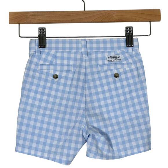 NWT Janie and Jack Shorts Boys 18-24M Blue 100% Cotton Gingham Preppy Classic - Picture 3 of 8